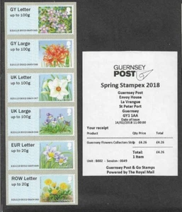 GUERNSEY FLOWERS POST & GO STAMPS ON ROLL MNH - Picture 1 of 1