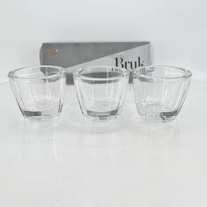KOSTA BODA BRUK Votive Candle Holders Set Of 3 Clear Glass In Box 2.5" Sweden - Picture 1 of 7
