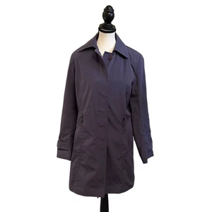 London Fog Women's Purple Trench Coat Classic Style Raincoat Jacket NO BELT - Picture 1 of 9