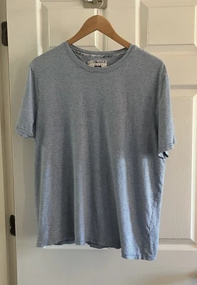 Мужская футболка Joseph Abboud хлопок Lyocell вырез лодочкой XL X-LARGE синие полосы - Изображение 1 из 4