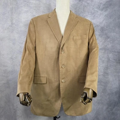 Blazer Chaps Ralph Lauren Para Hombres 46 Largo Tostado Beige Gamuza Look Abrigo Deportivo De Colección Años 90 Foto 1 de 4