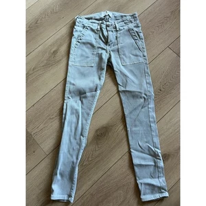 The Great Utility Cargo Pants Light Blue Pinstripe Women Size 24 Made in USA - Picture 1 of 6