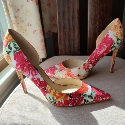 Nine West Floral Stiletto Pumps Heels Size 9. Tried On Once. - Image 1 of 4