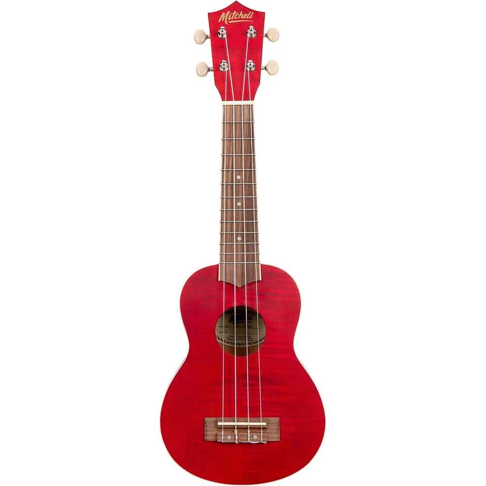 Mitchell Mu45f Exotic Ukulele Flamed Maple Cherry