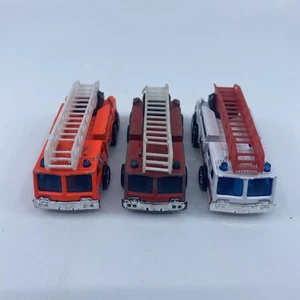 Matchbox 1982 Fire Engine Lot of 3 (Red, White, and Neon Orange) - Picture 1 of 6
