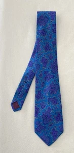 LIBERTY OF LONDON. blue Silk Tie. Paisley Pattern. Made In USA. Ex Con - Picture 1 of 4