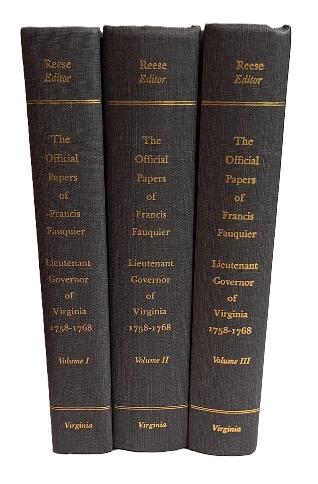 Virginia Official Papers of Francis Fauquier Three Volumes Complete Very Good — 第 1/1 张图片