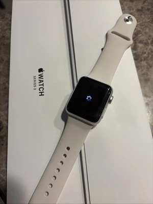 Apple Watch Series 3 38mm Space Gray Aluminum Case with White Sport Band... - Image 1 of 4