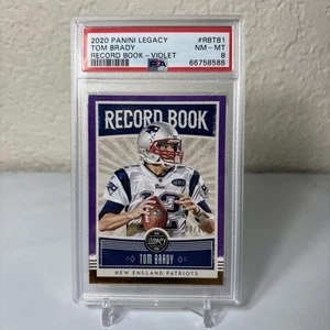 2020 Panini Legacy Tom Brady Record Book Violet /10 PSA 8 Patriots - Bild 1 von 2