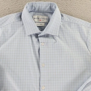Mizzen+Main Shirt Mens M Blue Check Trim Fit Leeward Performance Stretch USA - Picture 1 of 11