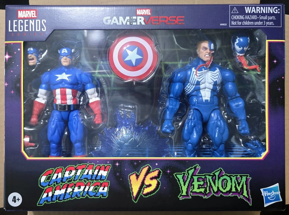 现货! Marvel Legends Gamerverse 系列 Captain America VS Venom MVC 套装 全新 — 第 1/1 张图片