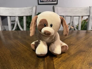 Baby Ty Velour Bumpkin Dog Plush Toy Soft Tan & Brown 6” 2017 Sewn Eyes - Picture 1 of 5