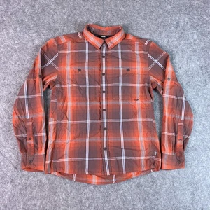 REI Co-op Hemd Herren Medium orange kariert Nylon Langarm Outdoor Wandern - Bild 1 von 12