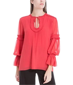 Max Studio London Womens Shirred Crepe Knit Blouse - Picture 1 of 1