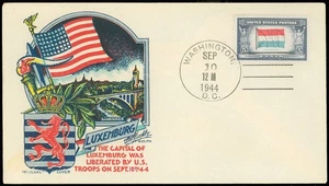 9/11/44 US NAVY Cds, WWII STAEHLE / FLUEGEL Multicolor LIBERATION OF LUXEMBOURG! - Picture 1 of 1