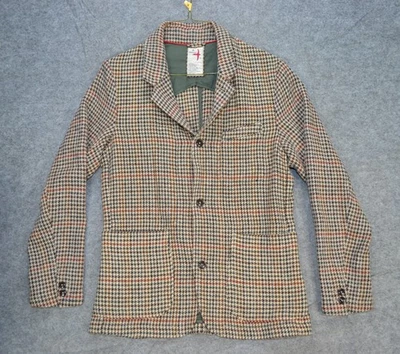 Relwen Heritage Blazer Men S Brown Houndstooth Wool Jacket Sport Coat Trap Tweed - Image 1 of 4