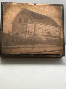 Antique Bateman Manufacturing Building - Stereotype Print Block Grenloch NJ - Picture 1 of 4