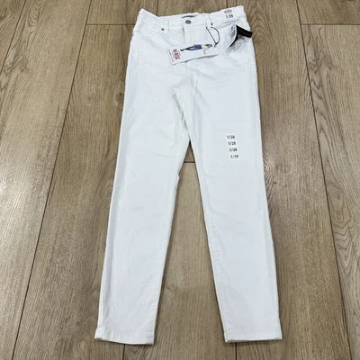 Pantalones de mezclilla para mujer Celebrity Pink 7/28 súper ajustados tiro medio blancos nuevos con etiquetas Foto 1 de 4