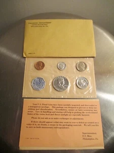 1963 P Franklin Proof Set US Mint Envelope/COA 5 Coins Mint Sealed 90% Proof set - Picture 1 of 6