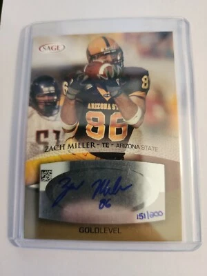 2007 SAGE Football Autographs Gold Level #A36 Zach Miller Auto /200 - Image 1 of 3