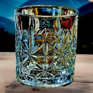 Old Fashioned Whiskey Beveled Crystal Textured Cut Pattern Clear Rocks Glass - Picture 1 of 7