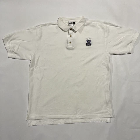 Vintage Milwaukee Bucks Puma Polo Shirt White X-Large NBA Cover