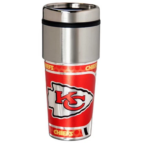 Kansas City Chiefs 16oz Stainless Steel NFL Travel Mug Cover
