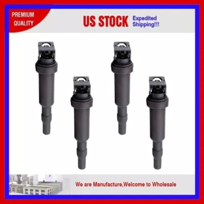 4PC IGNITION COIL EBM592 for BMW 128I 328I 135I X6 Z4 L6 3.0L 2008-2013 - Image 1 of 4