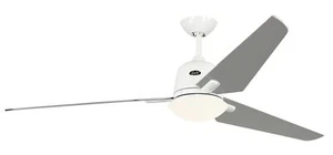 Energy saving Ceiling Fan With Light Eco Aviatos 162 CM White & Silver Grey - Picture 1 of 3