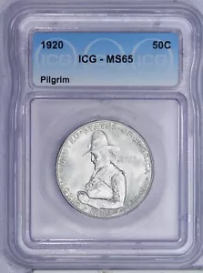 1920 Pilgrim Half Dollar 50c ICG MS65 - Picture 1 of 2
