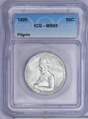1920 Pilgrim Half Dollar 50c ICG MS65 - Image 1 of 2