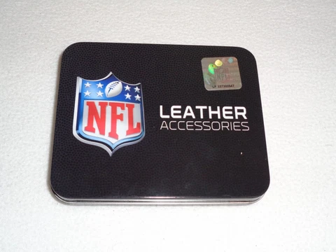 Buffalo Bills NFL Leather Accessories Original Unused Trifold Wallet in Gift Box Cover