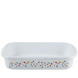 RIESS EMAILLE AUFLAUFFORM BRATPFANNE 35x23x7,5 CM FLORA NEU - Bild 1 von 1