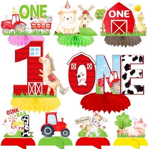 Farm Animal 1st Birthday Party Honeycomb Centerpieces Farm Theme 1st Birthday... - Picture 1 of 8
