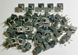 Tastschalter - 100er-Packung - 6 x 6 x 3 mm - 1 mm Taste - Kostenloser Versand im Vereinigten Königreich - Bild 1 von 5