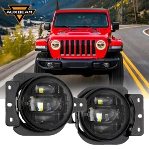 AUXBEAM Pair Bumper LED Fog Lights Driving Lamp For Jeep Wrangler JL 2018-2023 - Picture 1 of 12