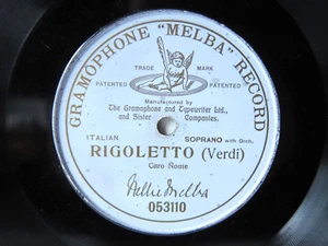 78rpm NELLIE MELBA - G&T 053110 SINGLE-SIDED - CARO NOME (Rigoletto) - Picture 1 of 2