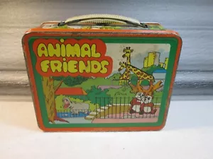 Vintage Animal Friends Ohio Art Lunchbox Pail Metal NO THERMOS Zoo Animals - Picture 1 of 11