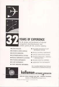 Kollsman Instrument Corporation 1960 Aviation Print Ad Celestial Navigation - Picture 1 of 1
