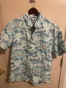 IZOD Salzwasser Herren Hemd mit Knöpfen Large Hula Mädchen Boote Band Kurzarm - Bild 1 von 6