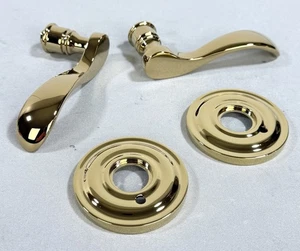 Baldwin 5455V Estate Sichtschutz Türdrücker Set in Lifetime Messing poliert - Bild 1 von 10