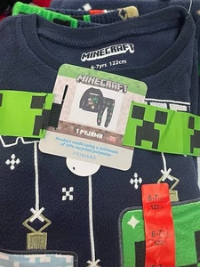 Minecraft Creeper Fleece Christmas Pyjama Set Ages 5-15 Years - Picture 1 of 2