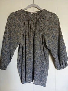 Blusa Tucker para mujer 100 % seda manga 3/4 abotonada gris talla mediana - Imagen 1 de 14