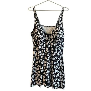 1pc Swimsuit Shape Solver Black/White Womens Plus 24W* - Picture 1 of 12