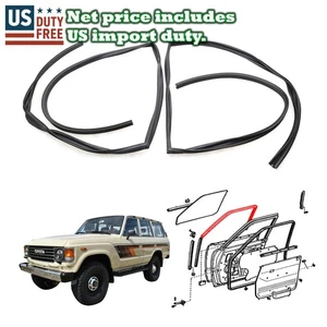 Rear Door Glass Run Channel Pair Fit 80-92 Toyota Land Cruiser BJ60 61 FJ60 HJ61 - Picture 1 of 6