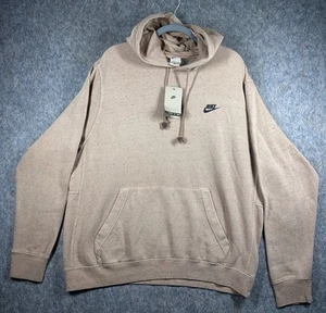 NIKE CLUB FLEECE HOODIE BROWN MEN'S SIZE XL DQ4663-040 NEW WITH TAGS - Picture 1 of 10