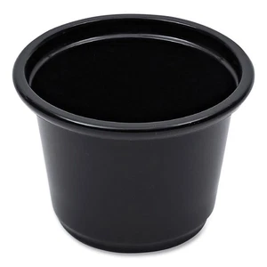 Tazas de soufflé/porciones Boardwalk®, 1 oz, polipropileno, negro, 2500/cartón - Imagen 1 de 9