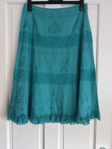Laura Ashley Skirt Size 14 Green Lace Detail - Picture 1 of 7