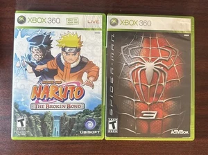 Naruto: The Broken Bond And Spider Man 3 Lot Microsoft Xbox 360, 2008) Tested - Picture 1 of 3
