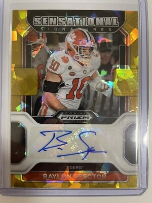 Baylon Spector 2023 Panini Chronicles Prizm Gold Cracked Ice Rookie Auto Buffalo - Image 1 of 2